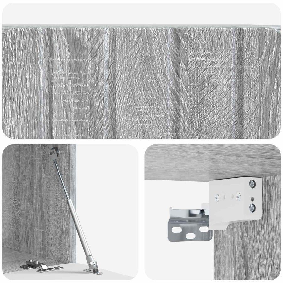 Wandbeugel TV-kast Grijs sonoma 59,5 x 41 x 30 cm Bewerkt hout
