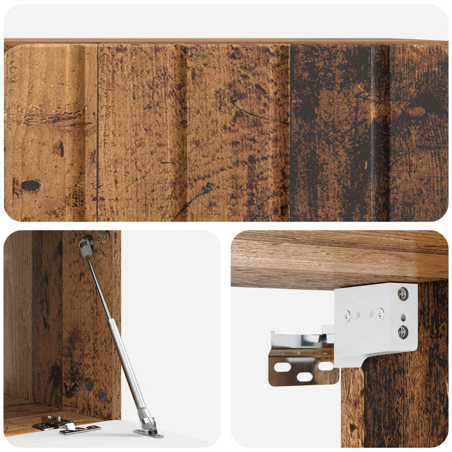 Wandbeugel TV-kast Oud hout 59,5 x 41 x 30 cm Bewerkt hout