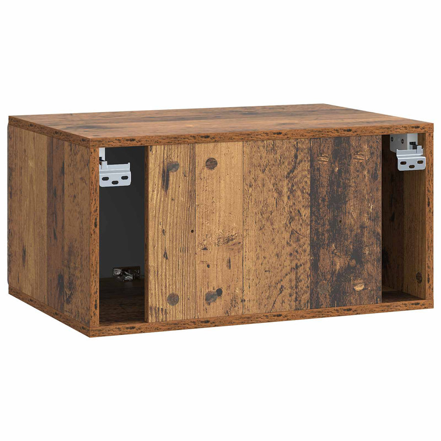 Wandbeugel TV-kast Oud hout 59,5 x 41 x 30 cm Bewerkt hout