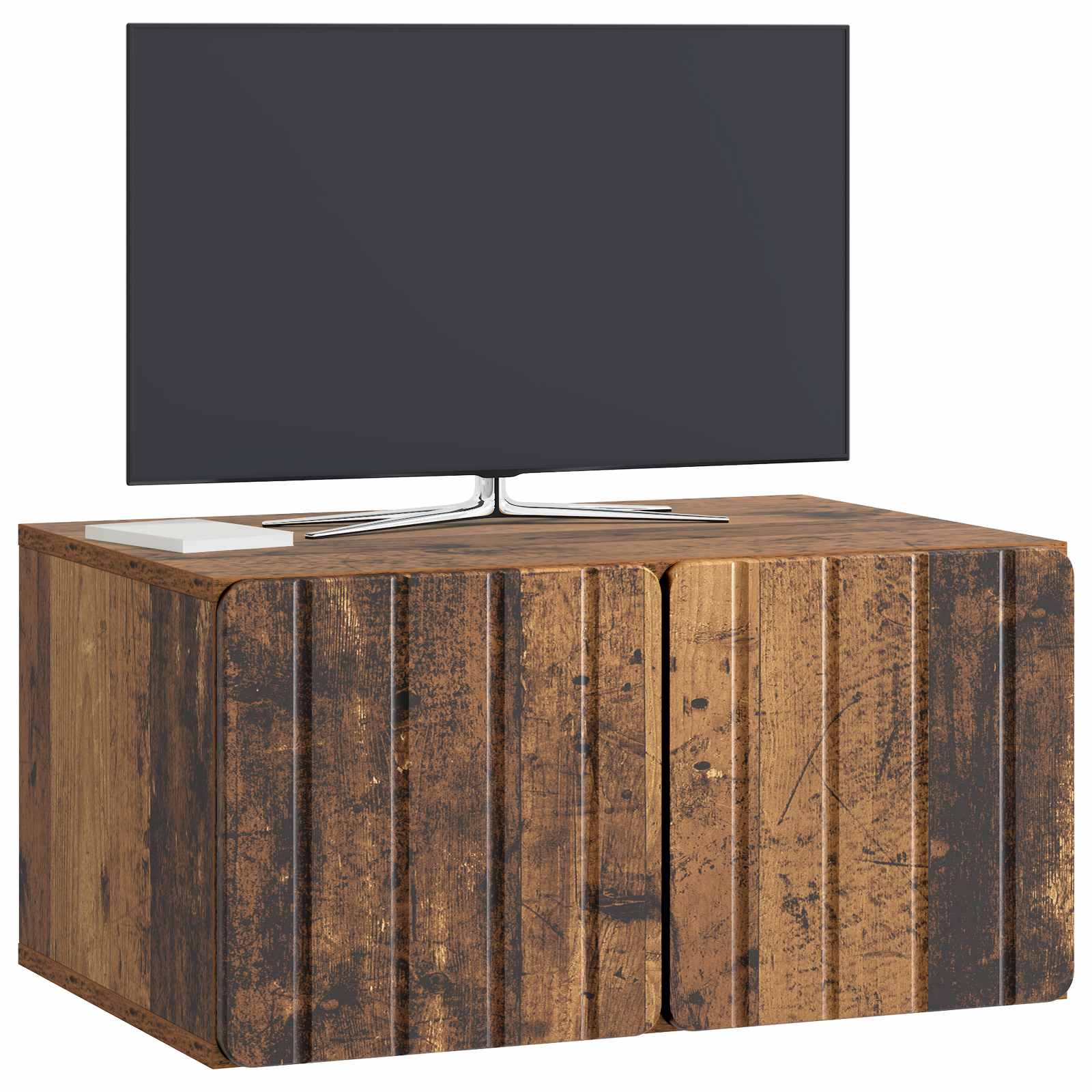 Wandbeugel TV-kast Oud hout 59,5 x 41 x 30 cm Bewerkt hout