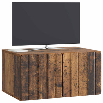 Wandbeugel TV-kast Oud hout 59,5 x 41 x 30 cm Bewerkt hout