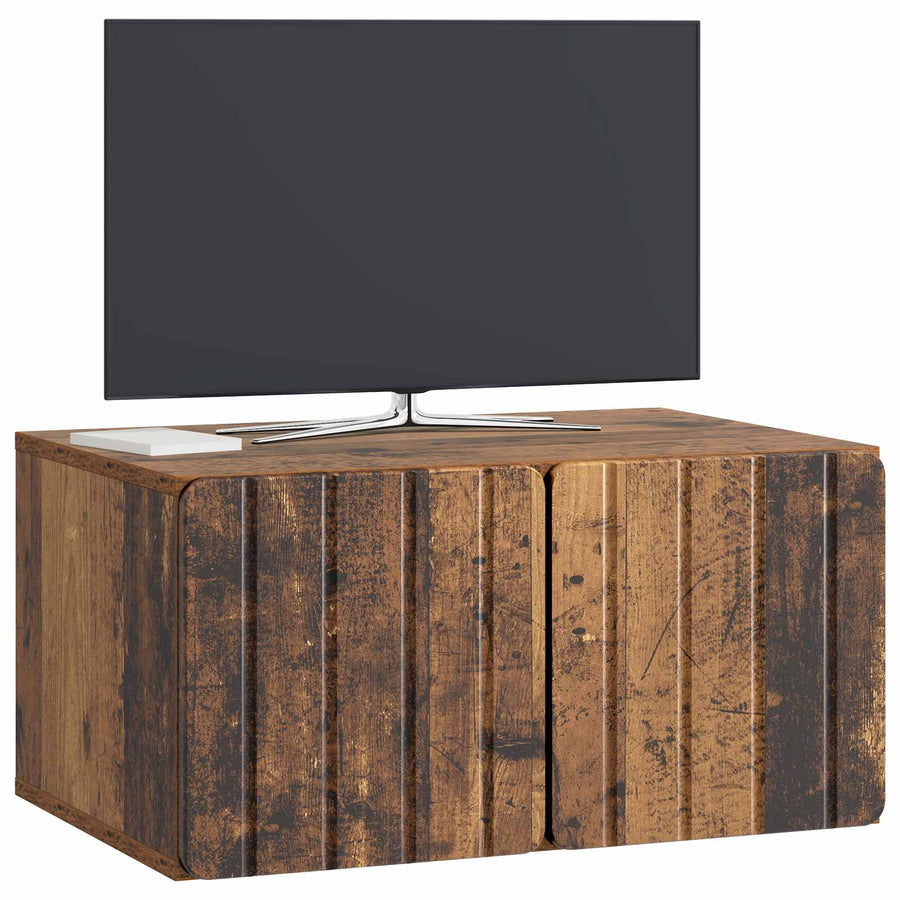 Wandbeugel TV-kast Oud hout 59,5 x 41 x 30 cm Bewerkt hout