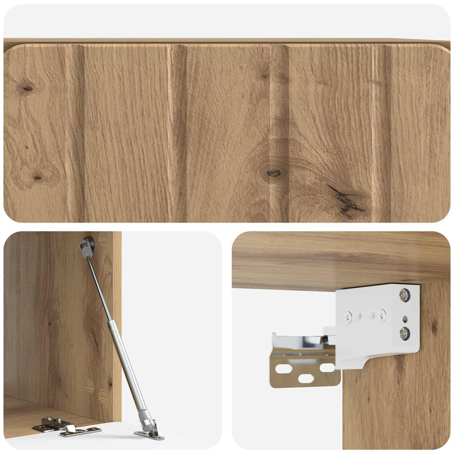 Wandbeugel TV-kast Artisanaal eiken 59,5 x 41 x 30 cm