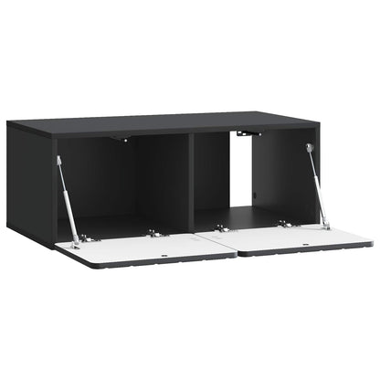 Wandbeugel TV-kast Zwart 78,5 x 41 x 30 cm Bewerkt hout