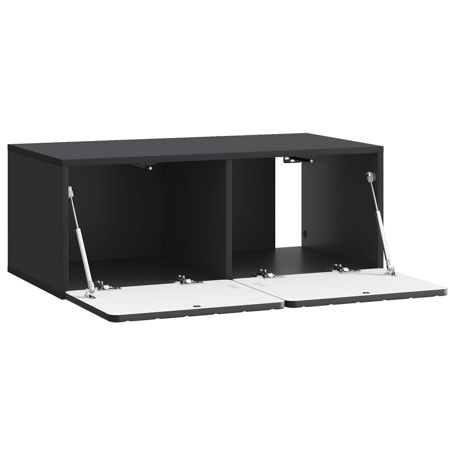 Wandbeugel TV-kast Zwart 78,5 x 41 x 30 cm Bewerkt hout