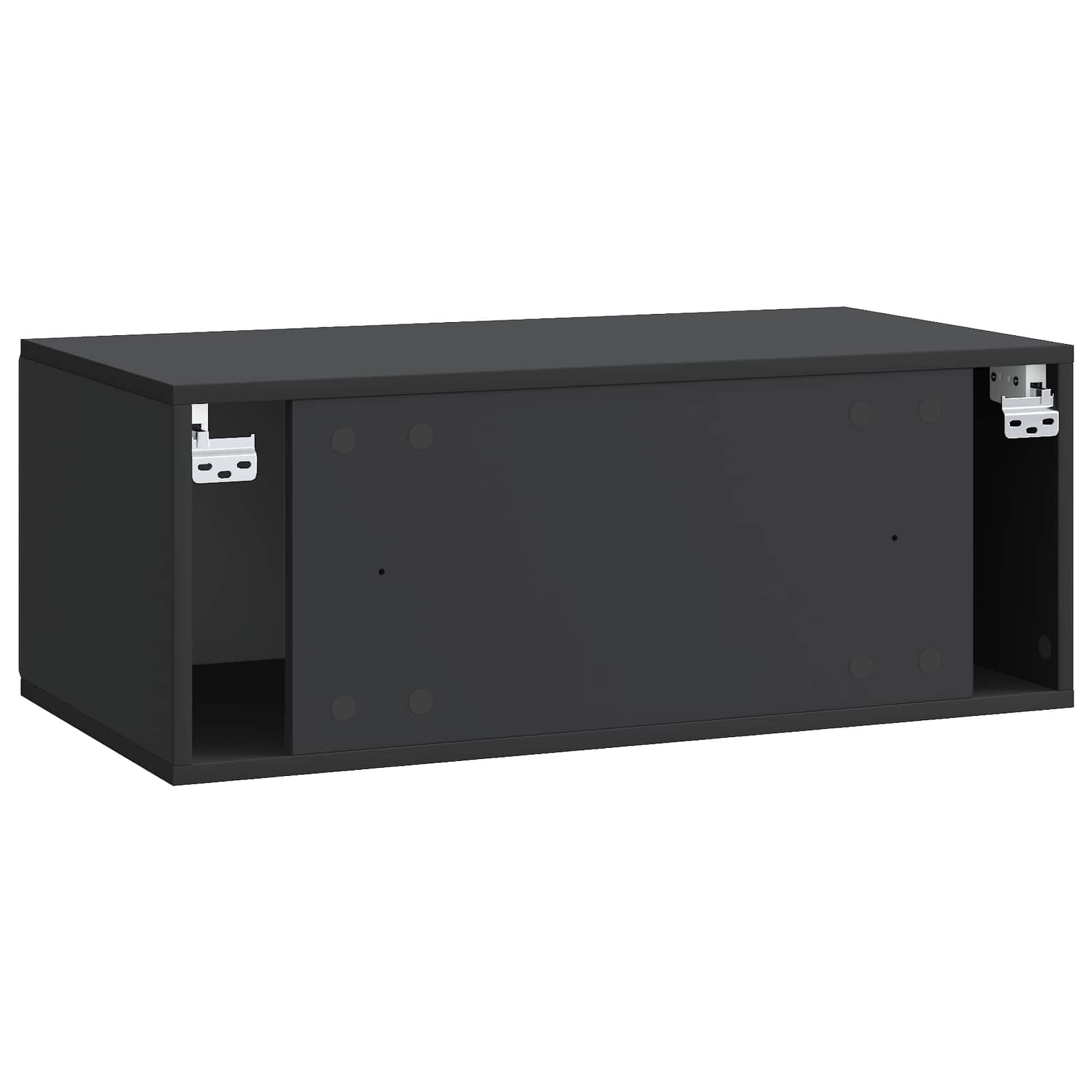 Wandbeugel TV-kast Zwart 78,5 x 41 x 30 cm Bewerkt hout