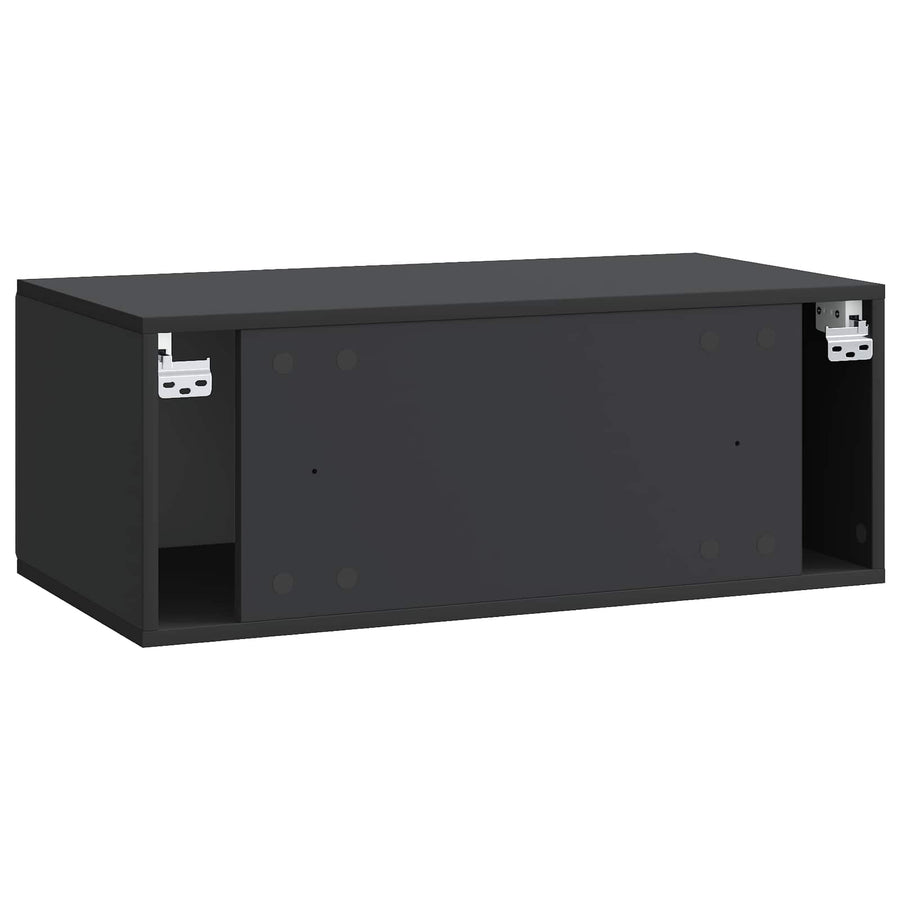 Wandbeugel TV-kast Zwart 78,5 x 41 x 30 cm Bewerkt hout