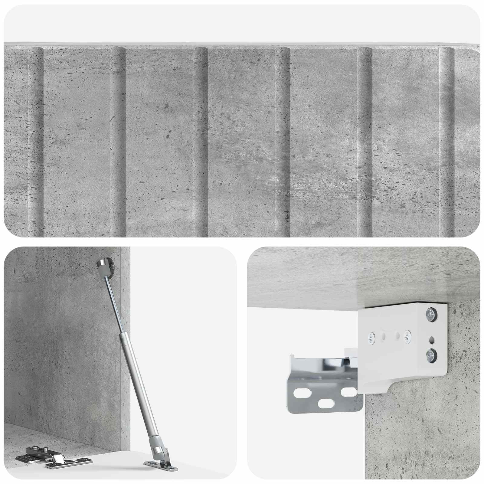Wandbeugel TV-kast Betongrijs 78,5 x 41 x 30 cm Bewerkt hout