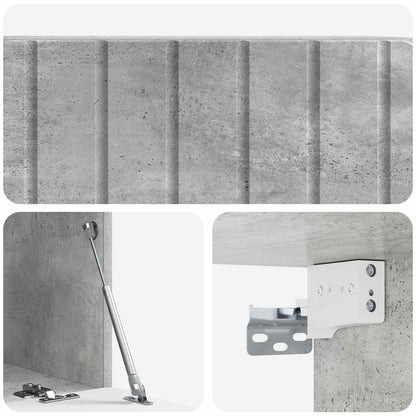 Wandbeugel TV-kast Betongrijs 78,5 x 41 x 30 cm Bewerkt hout