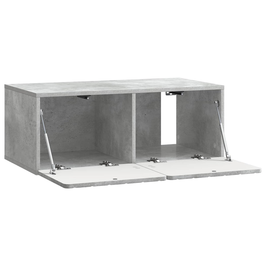 Wandbeugel TV-kast Betongrijs 78,5 x 41 x 30 cm Bewerkt hout
