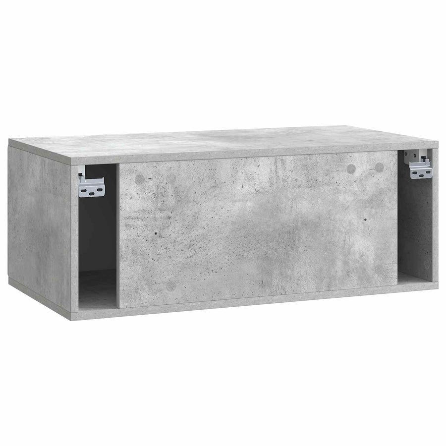 Wandbeugel TV-kast Betongrijs 78,5 x 41 x 30 cm Bewerkt hout