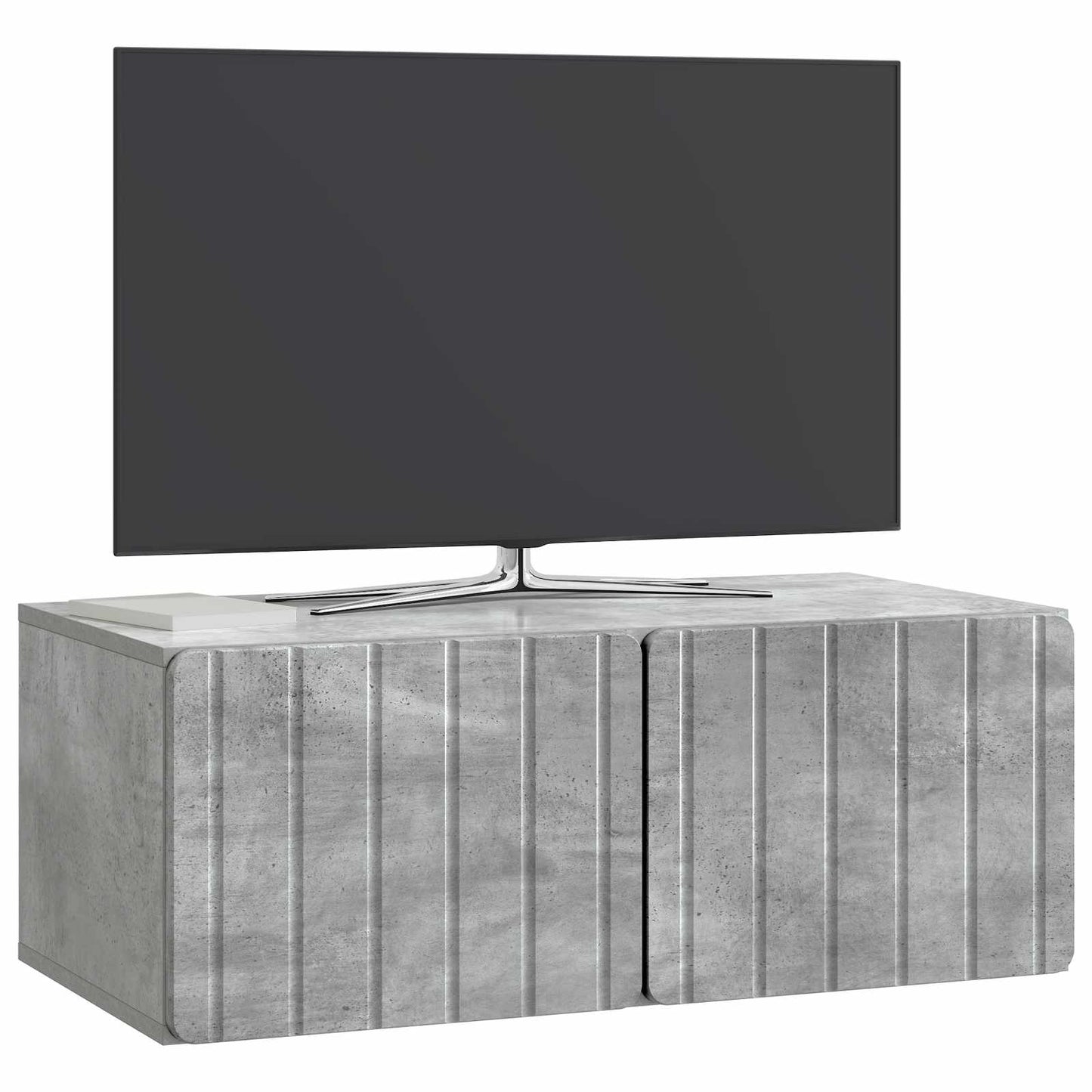 Wandbeugel TV-kast Betongrijs 78,5 x 41 x 30 cm Bewerkt hout