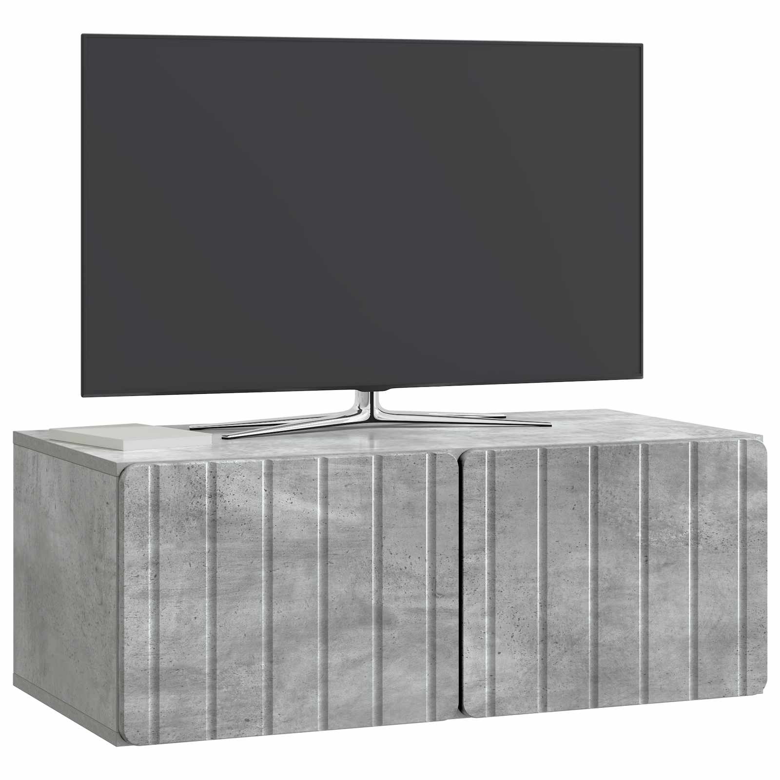 Wandbeugel TV-kast Betongrijs 78,5 x 41 x 30 cm Bewerkt hout