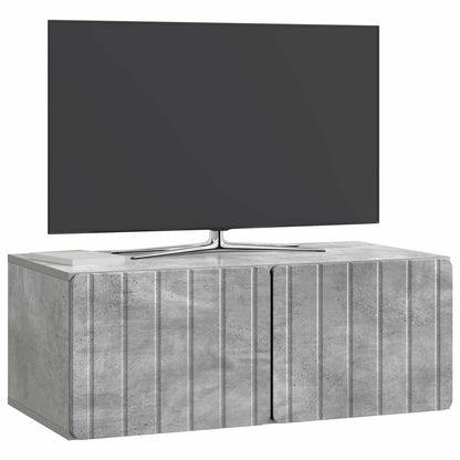 Wandbeugel TV-kast Betongrijs 78,5 x 41 x 30 cm Bewerkt hout