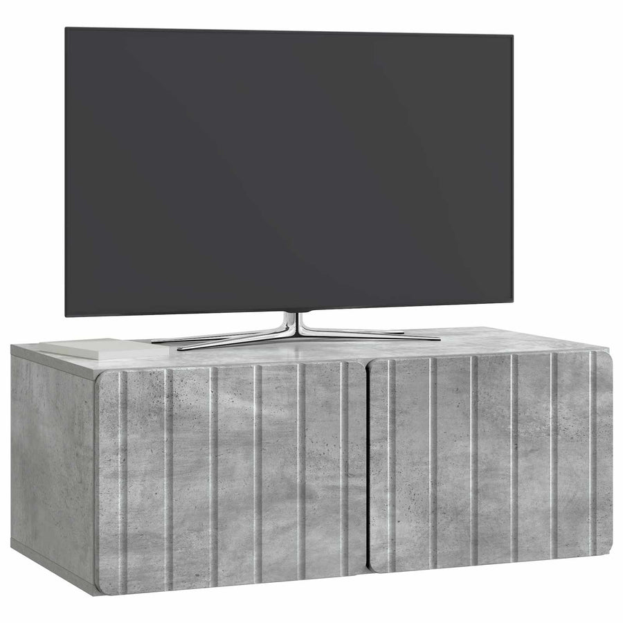 Wandbeugel TV-kast Betongrijs 78,5 x 41 x 30 cm Bewerkt hout