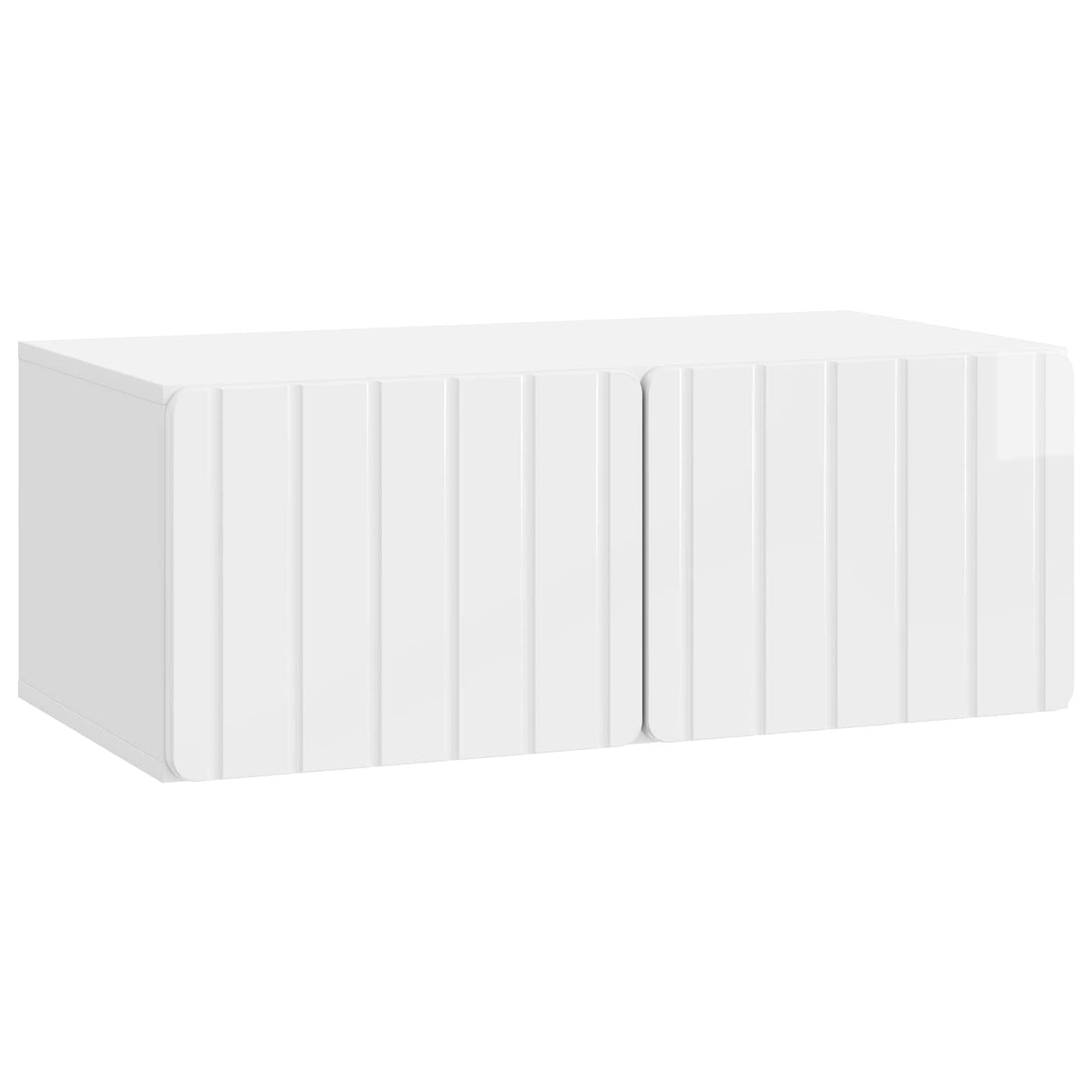 Wandbeugel TV-kast Hoogglans Wit 78,5 x 41 x 30 cm Bewerkt hout