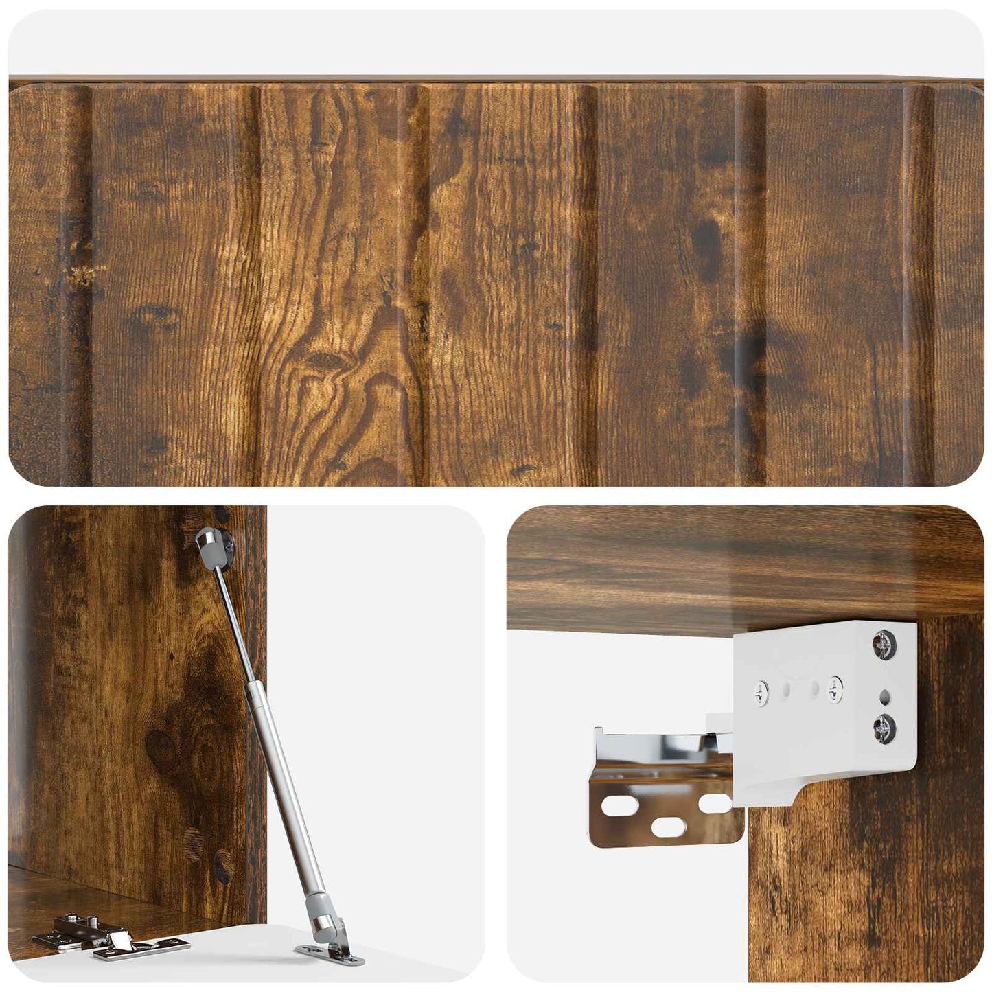 Wandbeugel TV-kast Gerookt eiken 78,5 x 41 x 30 cm Bewerkt hout