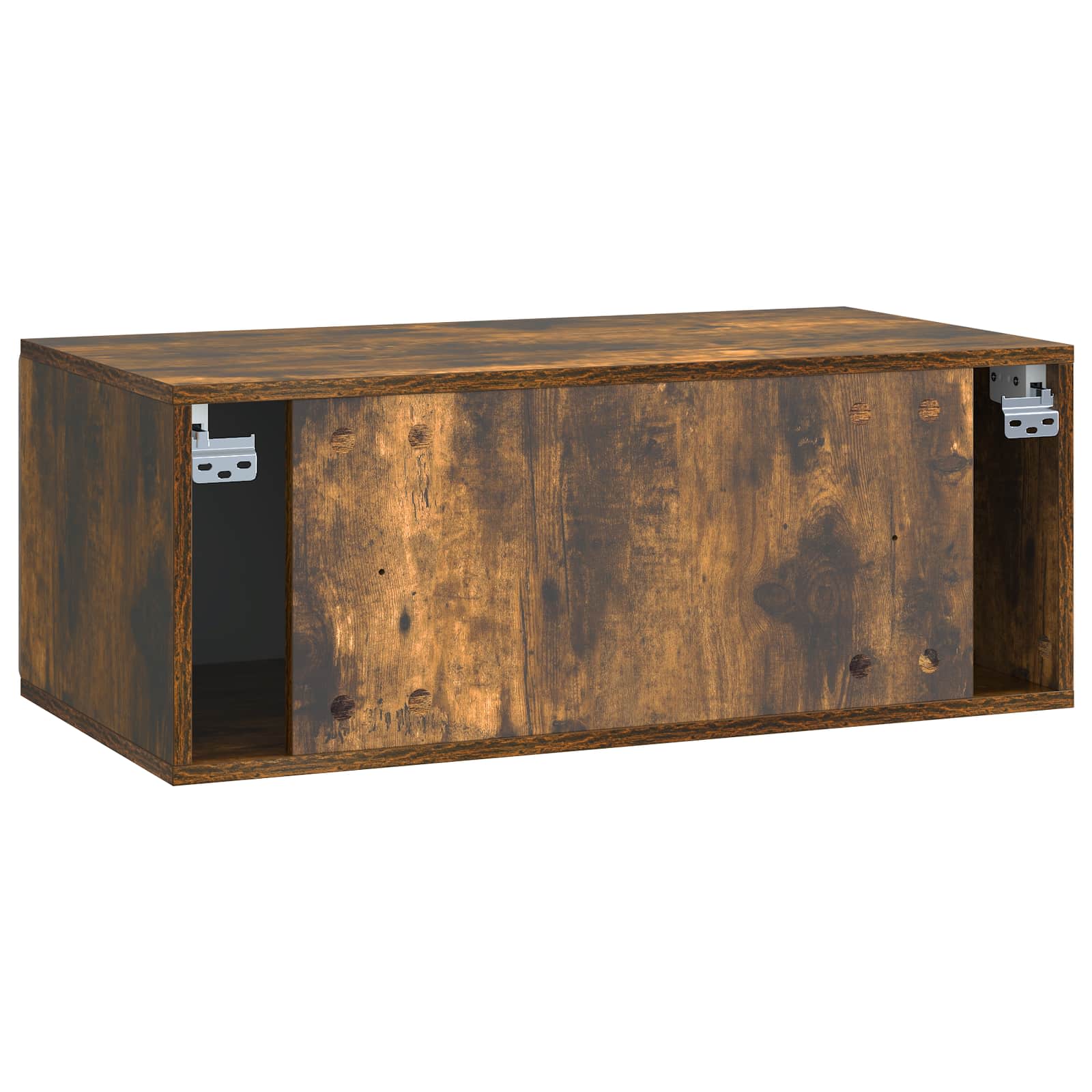 Wandbeugel TV-kast Gerookt eiken 78,5 x 41 x 30 cm Bewerkt hout