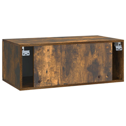 Wandbeugel TV-kast Gerookt eiken 78,5 x 41 x 30 cm Bewerkt hout