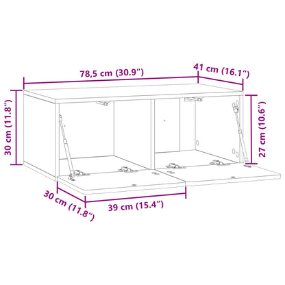 Wandbeugel TV-kast Grijs sonoma 78,5 x 41 x 30 cm Bewerkt hout
