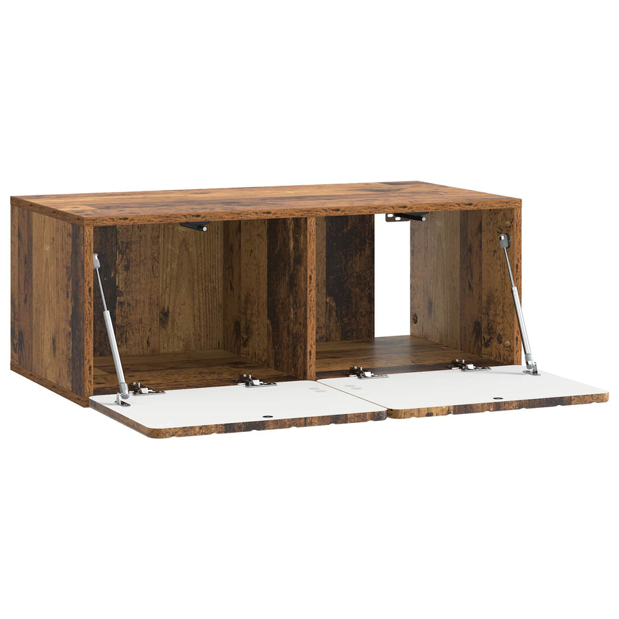 Wandbeugel TV-kast Oud hout 78,5 x 41 x 30 cm Bewerkt hout