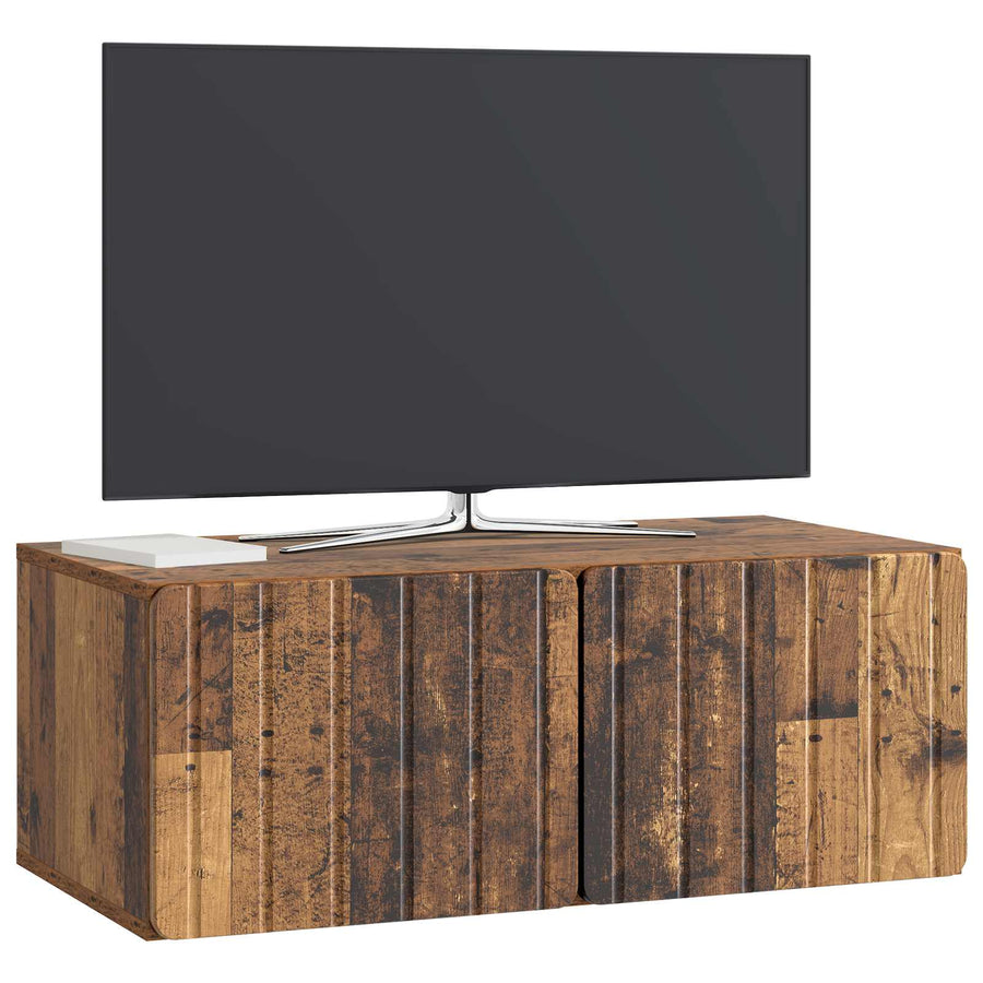 Wandbeugel TV-kast Oud hout 78,5 x 41 x 30 cm Bewerkt hout