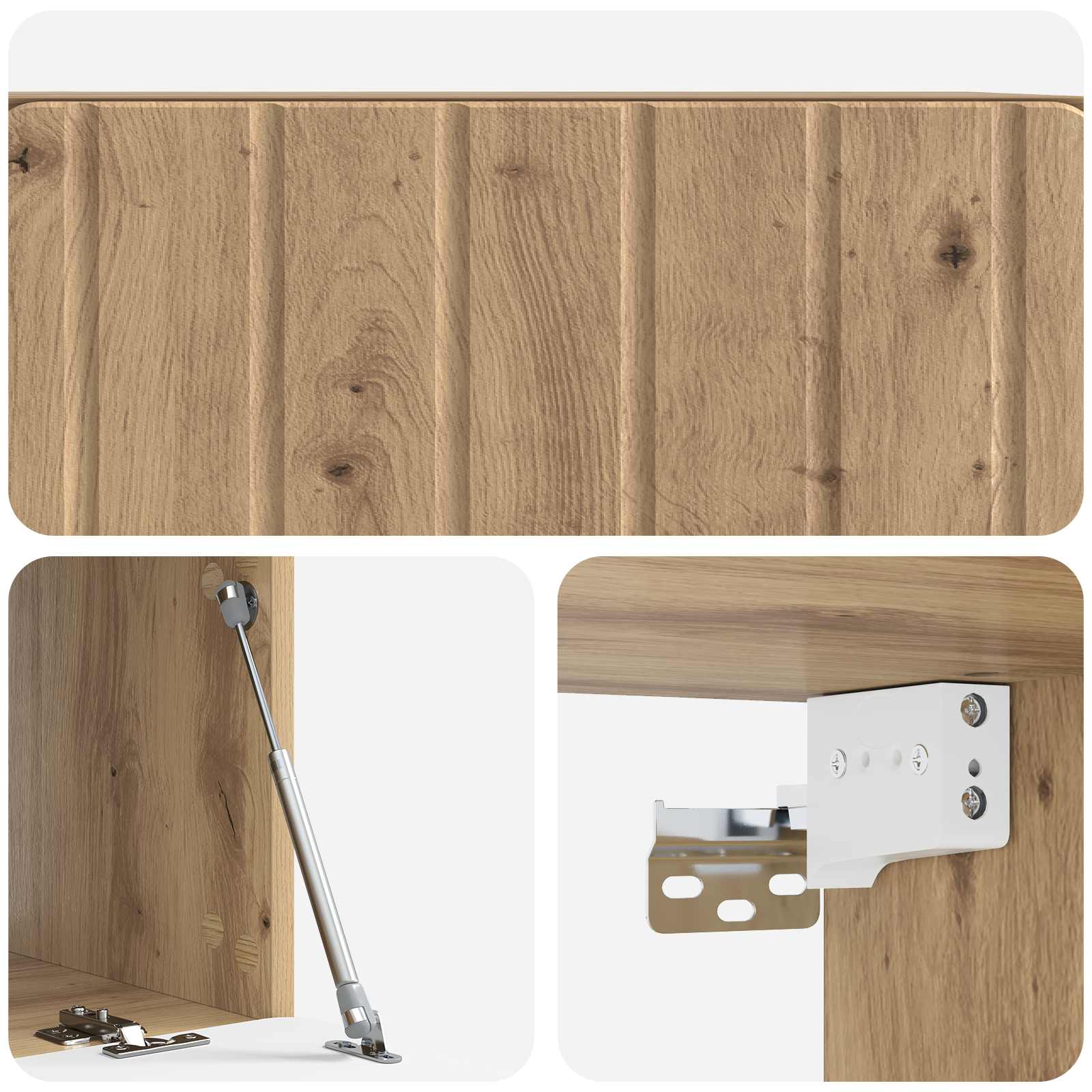 Wandbeugel TV-kast Artisanaal eiken 78,5 x 41 x 30 cm