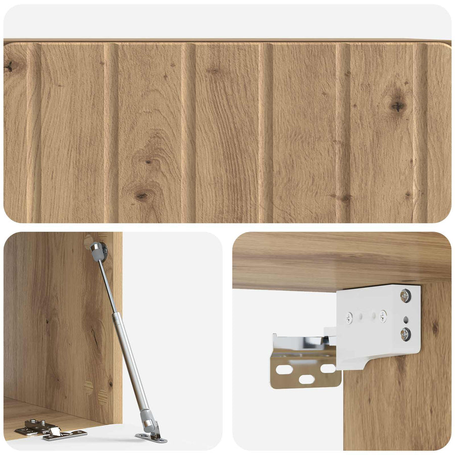 Wandbeugel TV-kast Artisanaal eiken 78,5 x 41 x 30 cm