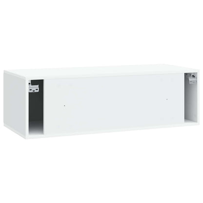 Wandbeugel TV-kast Wit 98 x 41 x 30 cm Bewerkt hout