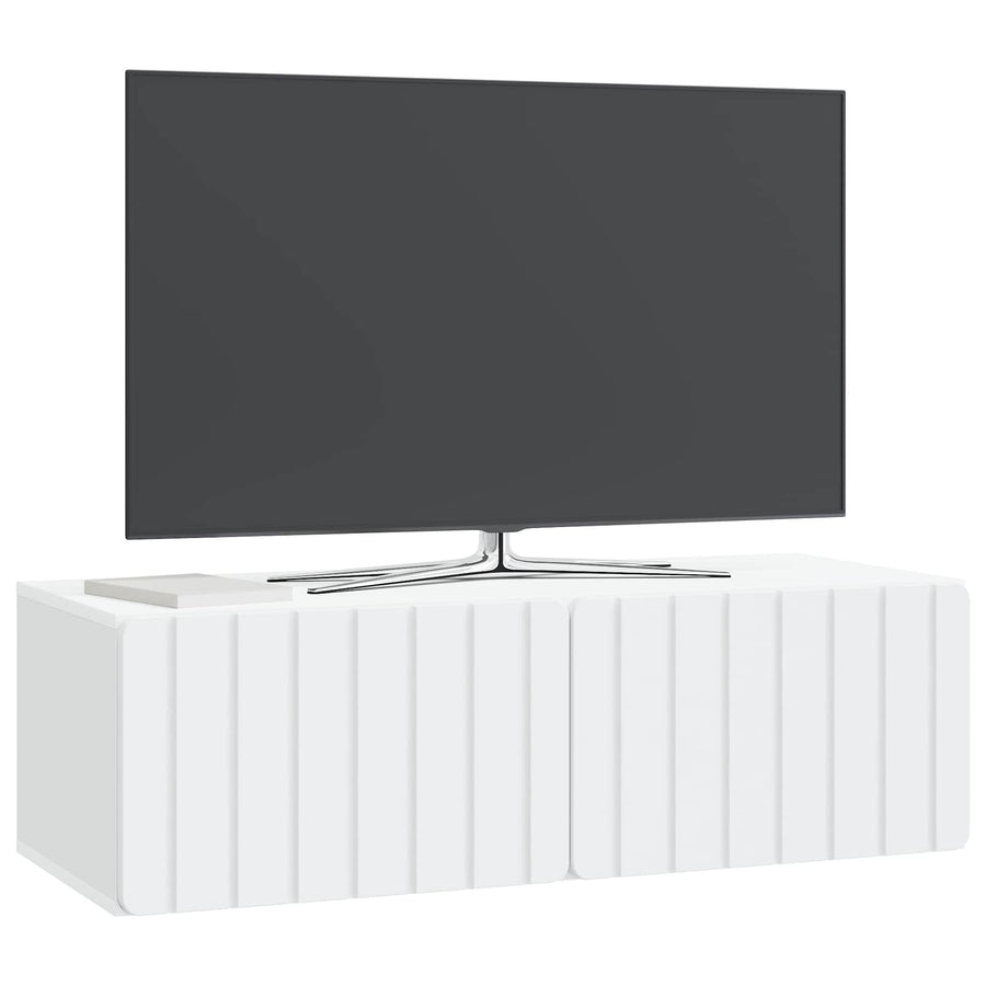 Wandbeugel TV-kast Wit 98 x 41 x 30 cm Bewerkt hout