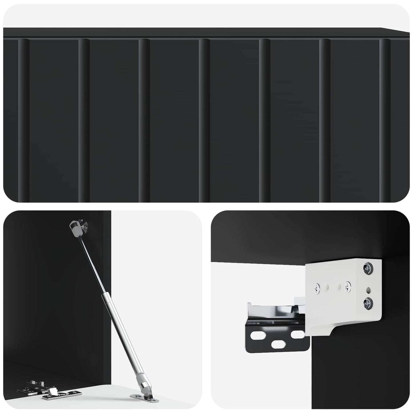 Wandbeugel TV-kast Zwart 98 x 41 x 30 cm Bewerkt hout