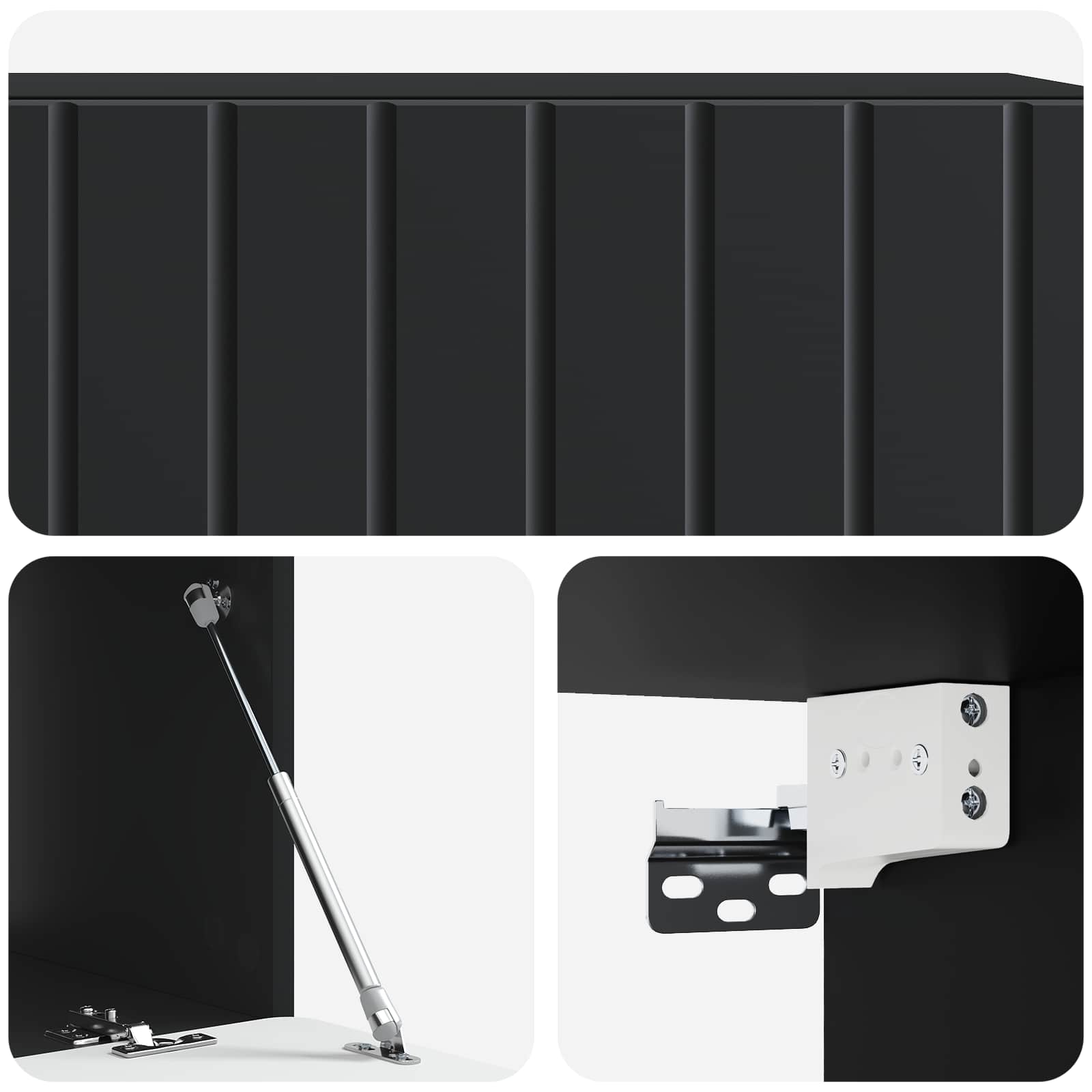 Wandbeugel TV-kast Zwart 98 x 41 x 30 cm Bewerkt hout