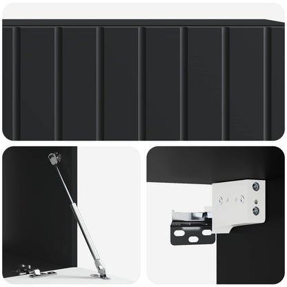 Wandbeugel TV-kast Zwart 98 x 41 x 30 cm Bewerkt hout