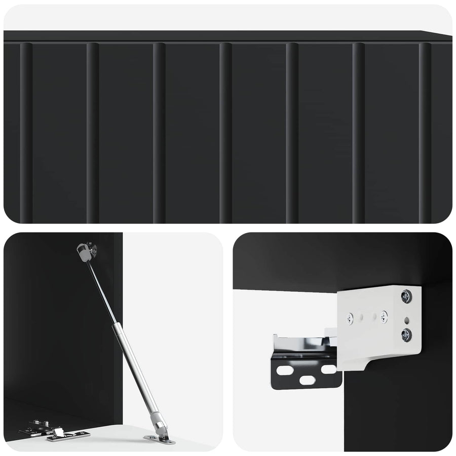 Wandbeugel TV-kast Zwart 98 x 41 x 30 cm Bewerkt hout