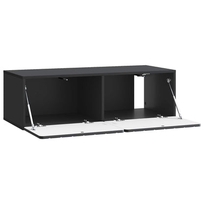 Wandbeugel TV-kast Zwart 98 x 41 x 30 cm Bewerkt hout