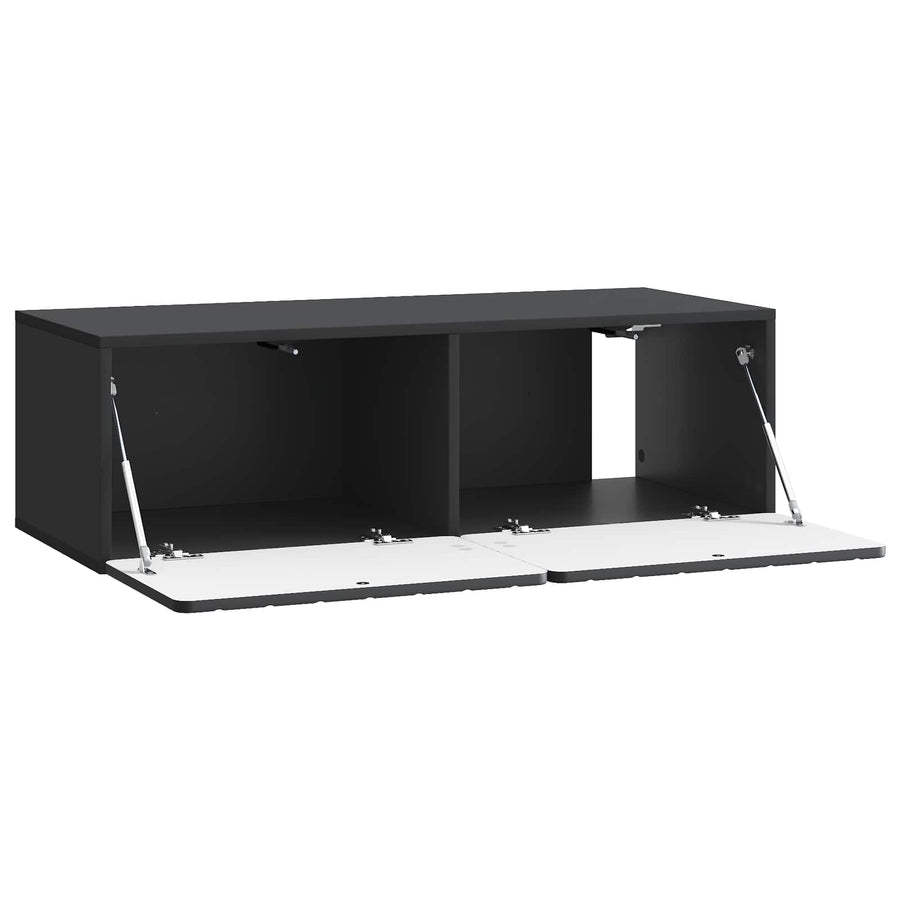 Wandbeugel TV-kast Zwart 98 x 41 x 30 cm Bewerkt hout