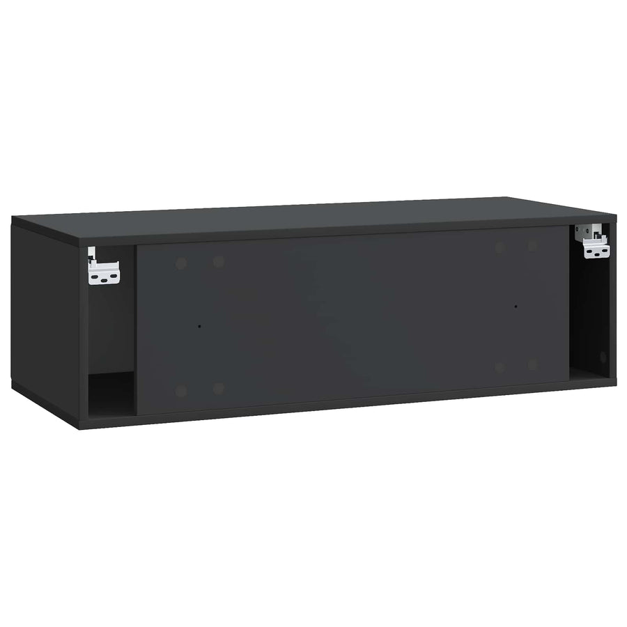 Wandbeugel TV-kast Zwart 98 x 41 x 30 cm Bewerkt hout