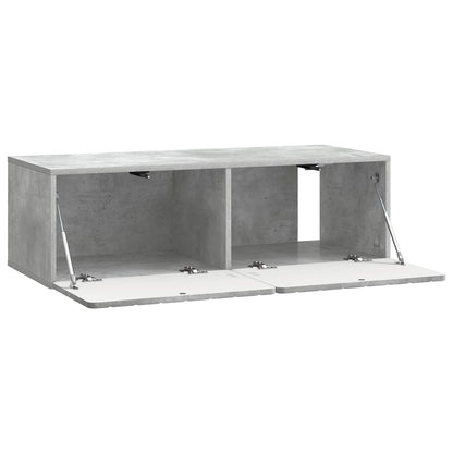 Wandbeugel TV-kast Betongrijs 98 x 41 x 30 cm Bewerkt hout