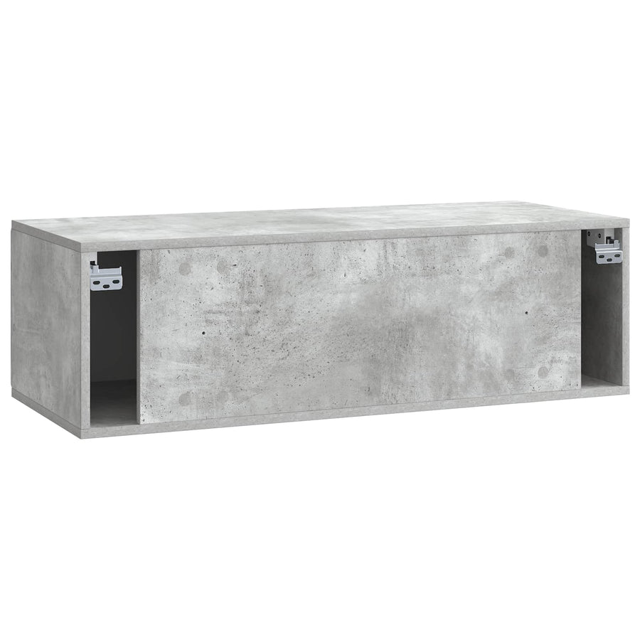 Wandbeugel TV-kast Betongrijs 98 x 41 x 30 cm Bewerkt hout
