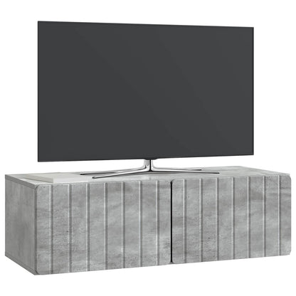 Wandbeugel TV-kast Betongrijs 98 x 41 x 30 cm Bewerkt hout