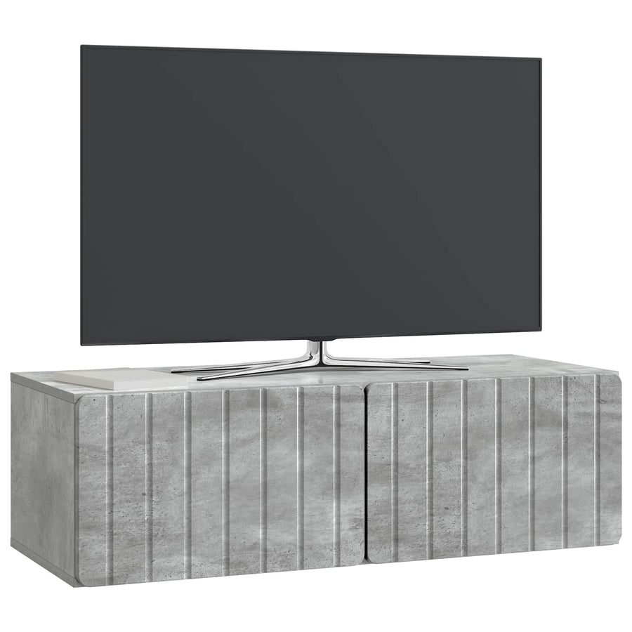 Wandbeugel TV-kast Betongrijs 98 x 41 x 30 cm Bewerkt hout