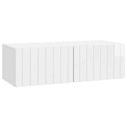 Wandkast tv-meubel 98x41x30 cm hoogglans wit bewerkt hout
