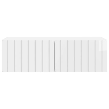 Wandbeugel TV-kast Hoogglans Wit 98 x 41 x 30 cm Bewerkt hout