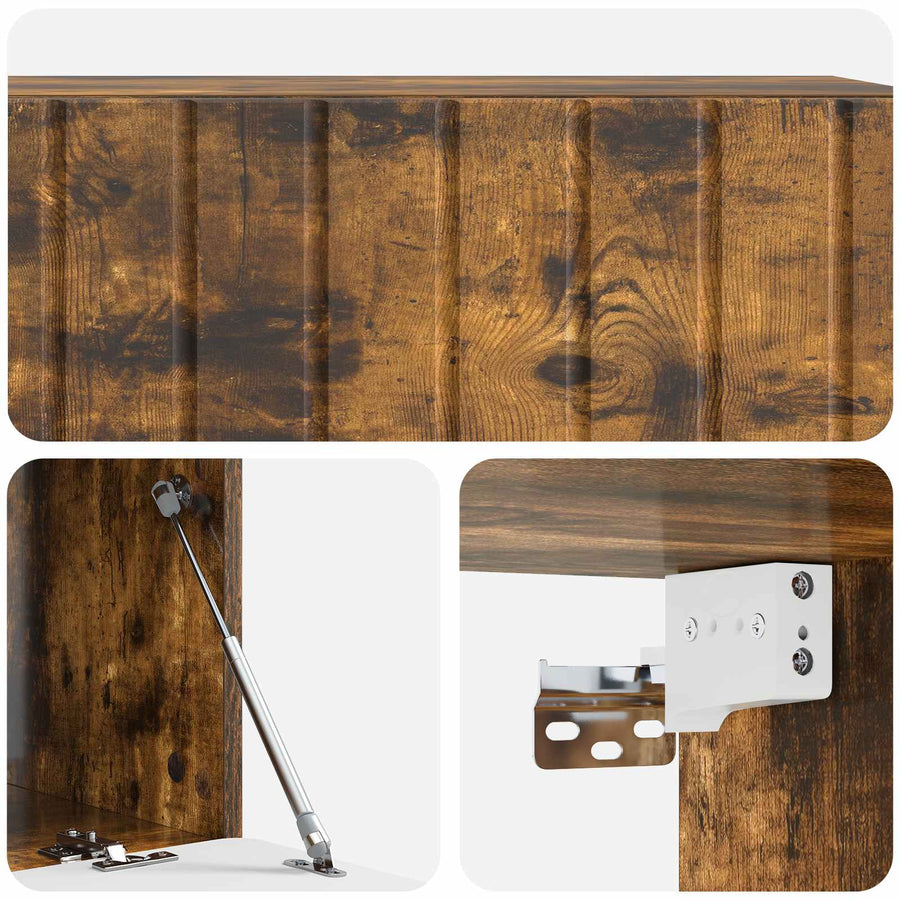 Wandbeugel TV-kast Gerookt eiken 98 x 41 x 30 cm Bewerkt hout