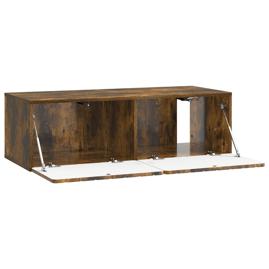 Wandbeugel TV-kast Gerookt eiken 98 x 41 x 30 cm Bewerkt hout