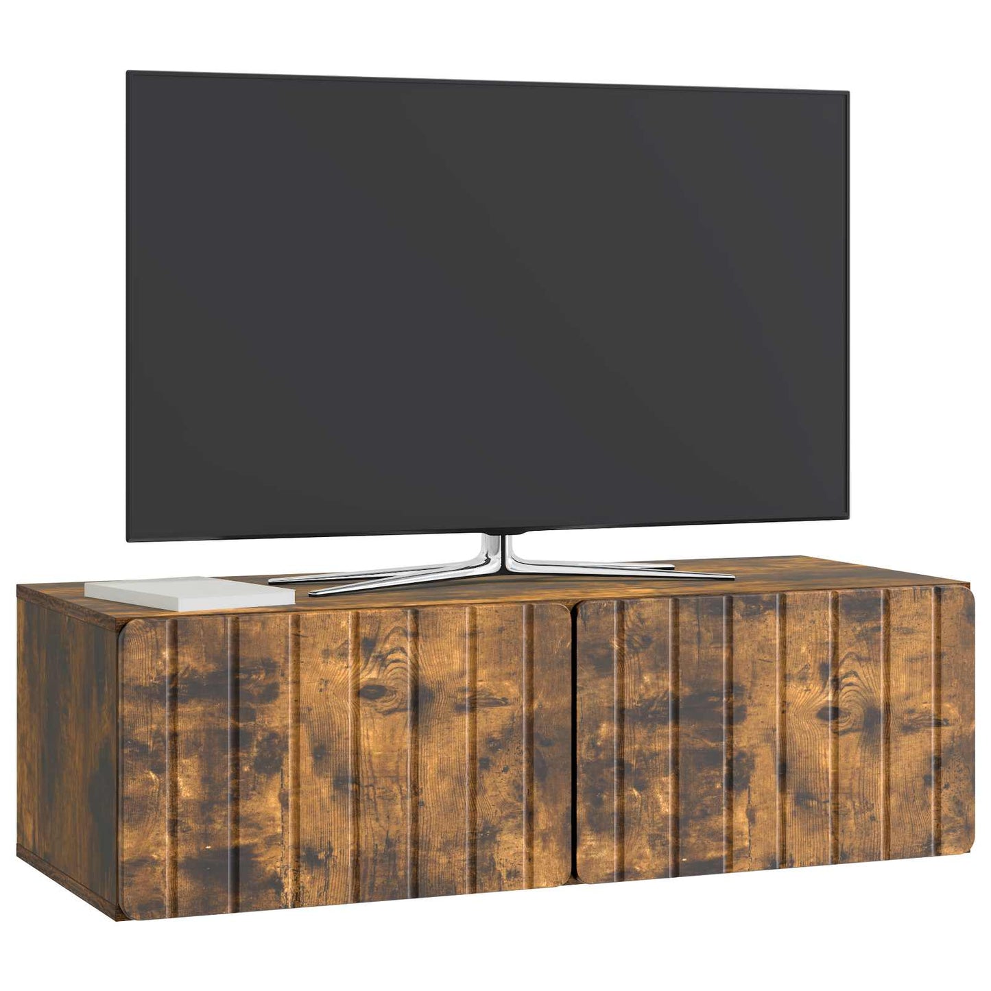 Wandbeugel TV-kast Gerookt eiken 98 x 41 x 30 cm Bewerkt hout
