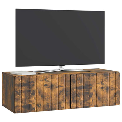 Wandbeugel TV-kast Gerookt eiken 98 x 41 x 30 cm Bewerkt hout