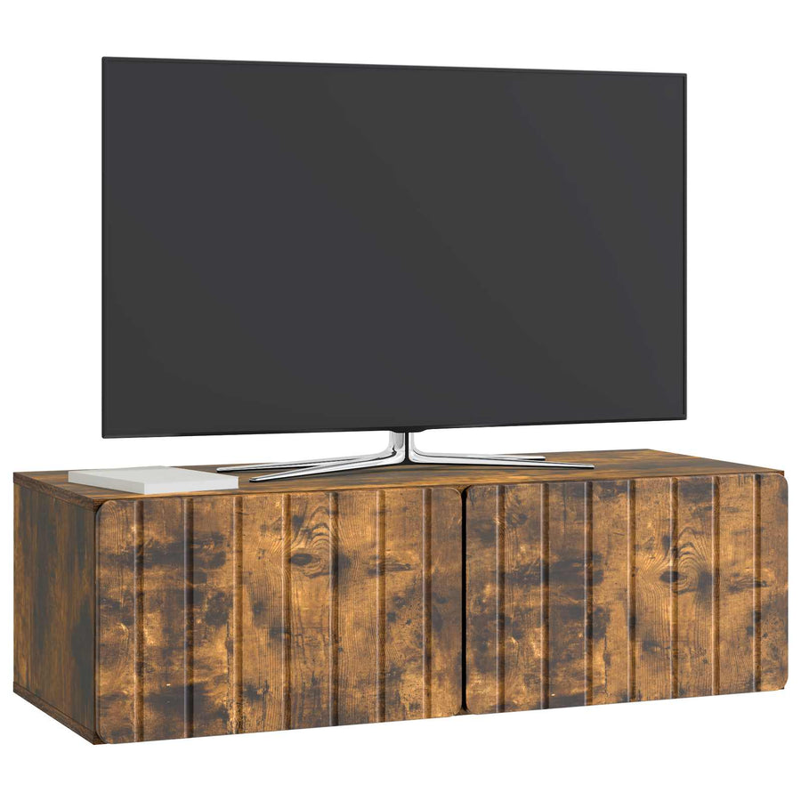 Wandbeugel TV-kast Gerookt eiken 98 x 41 x 30 cm Bewerkt hout