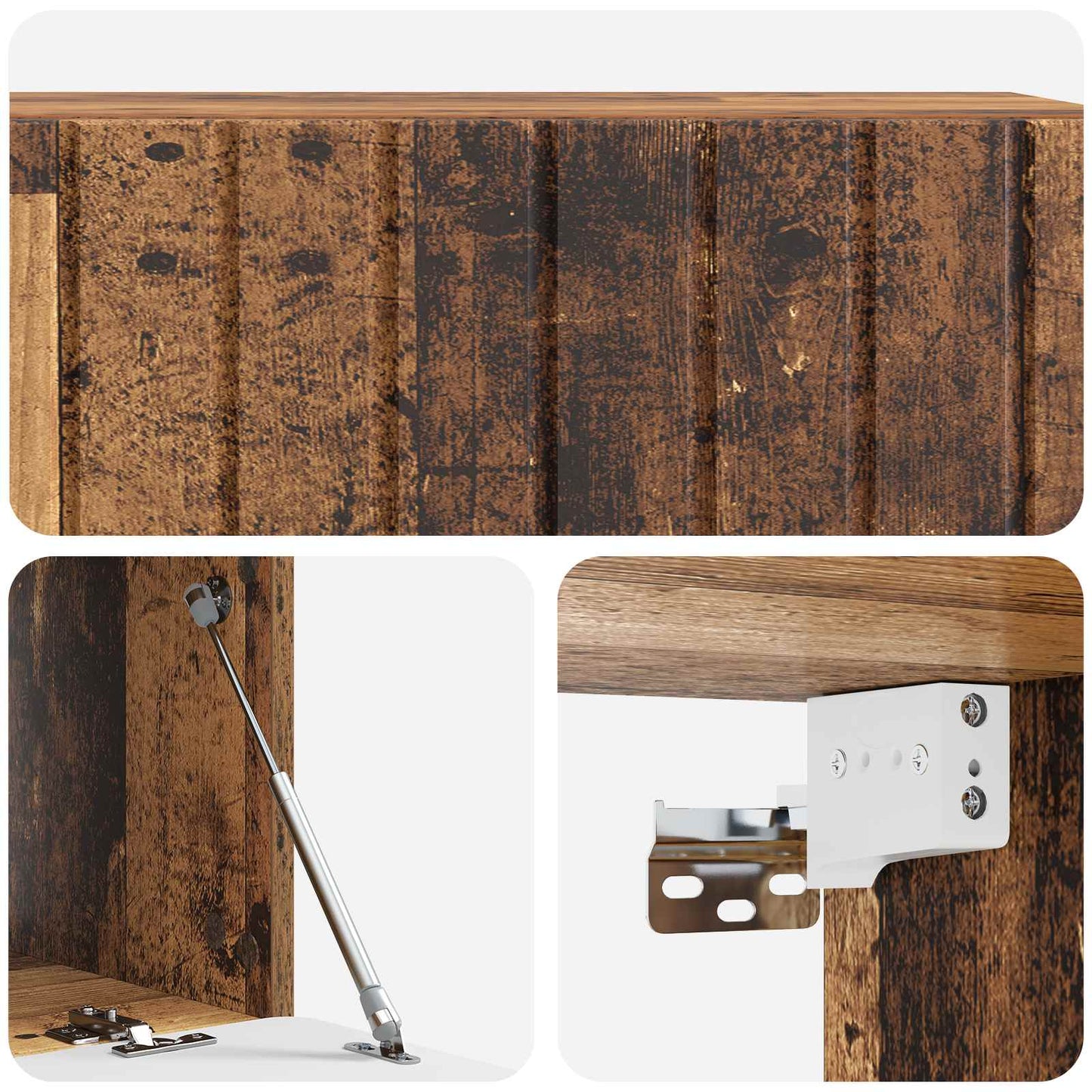 Wandbeugel TV-kast Oud hout 98 x 41 x 30 cm Bewerkt hout