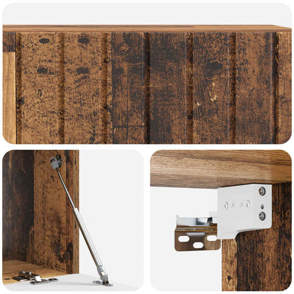 Wandbeugel TV-kast Oud hout 98 x 41 x 30 cm Bewerkt hout